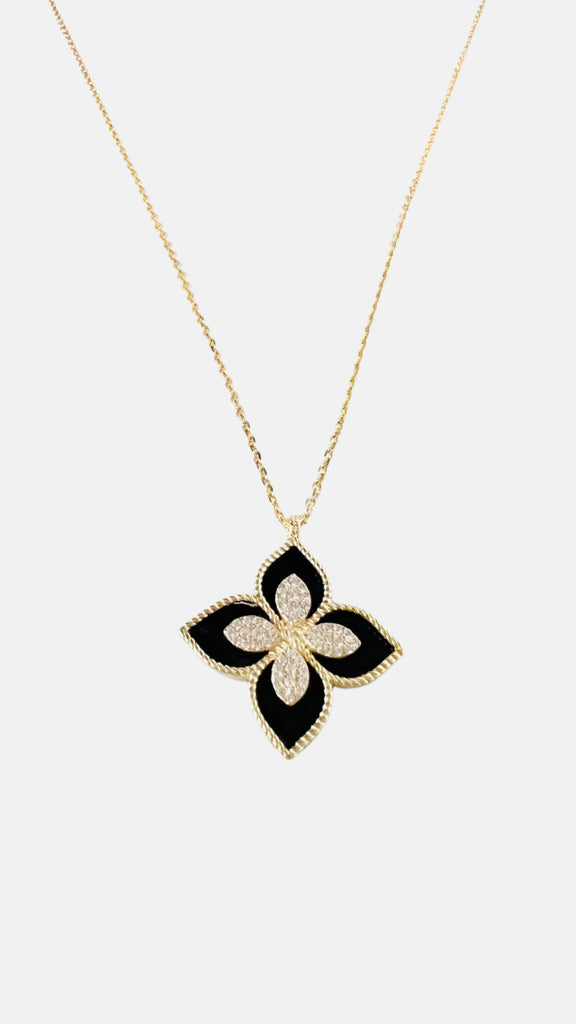 2 cross Grecian Royalty Diamond Pendant Necklace