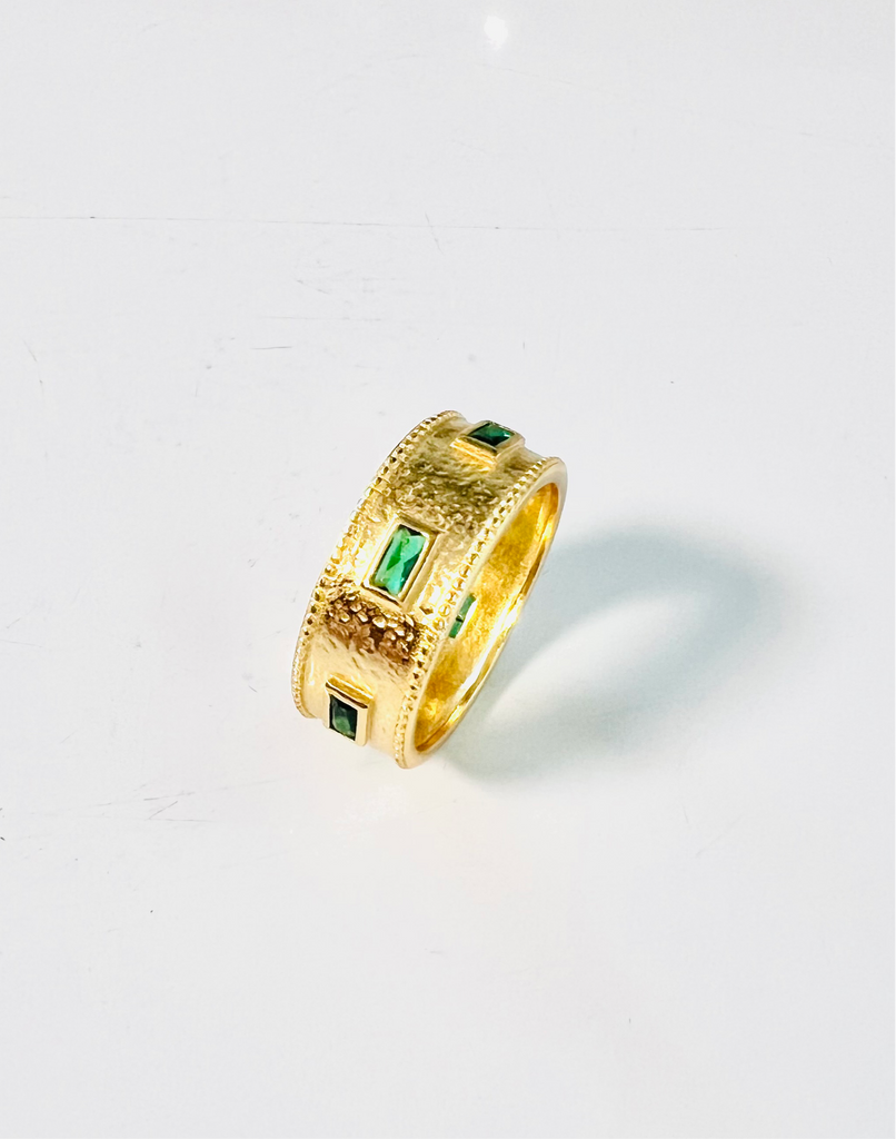 Byzantine Emerald Gold Band