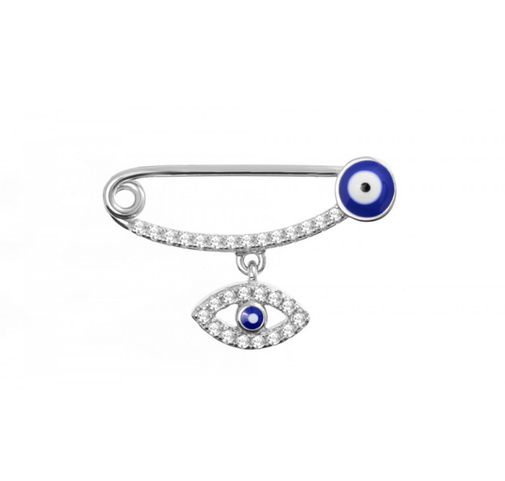 Sapphire and Crytsal baby pin