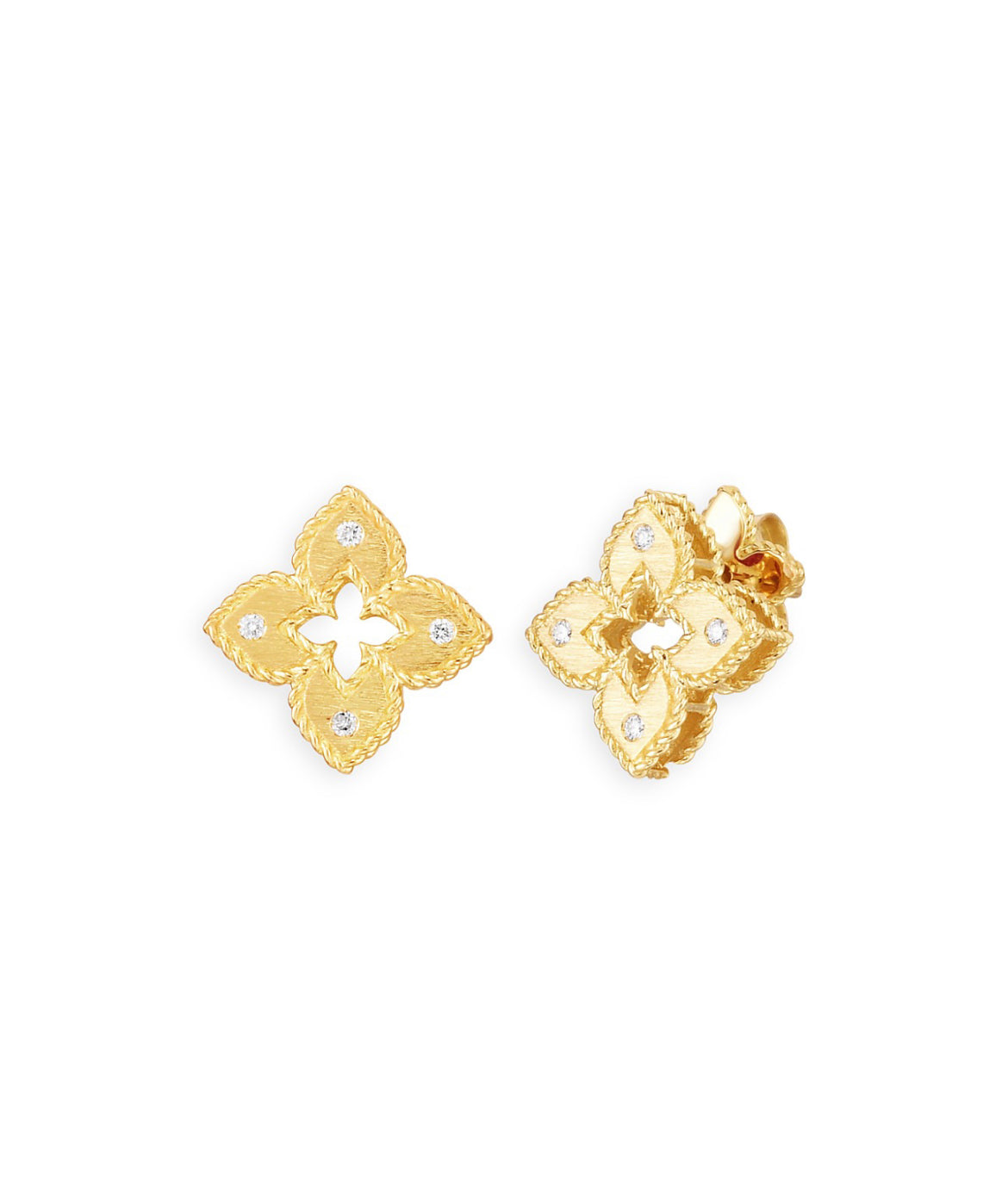 Grecian Princess Petite Diamond Cross Stud Earrings