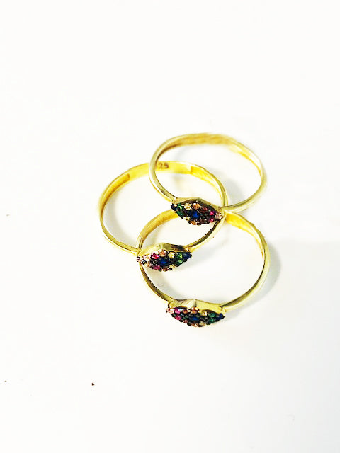 Rainbow Crystal Stackable Mati Ring