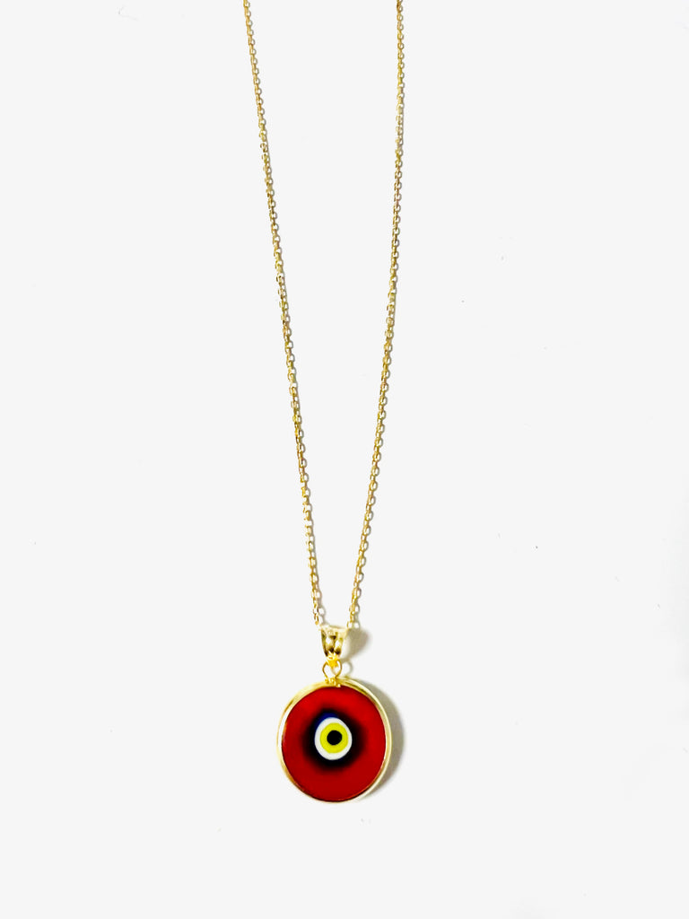 Red Grand Evil Eye Pendant Necklace