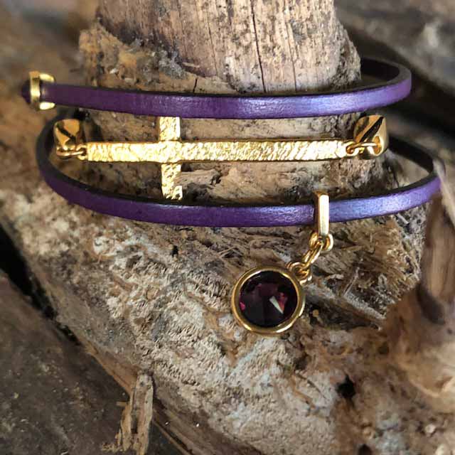 Cross Leather Wrap Bracelet