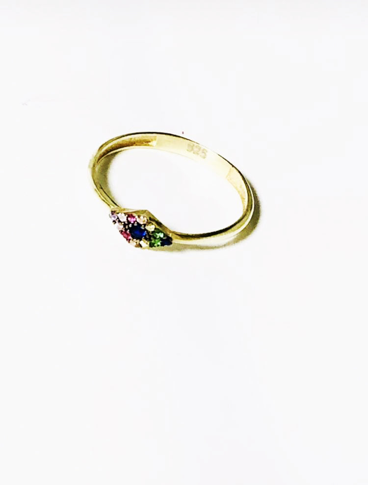 Rainbow Crystal Stackable Mati Ring