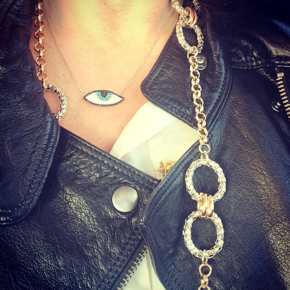 Mosaic eye necklace