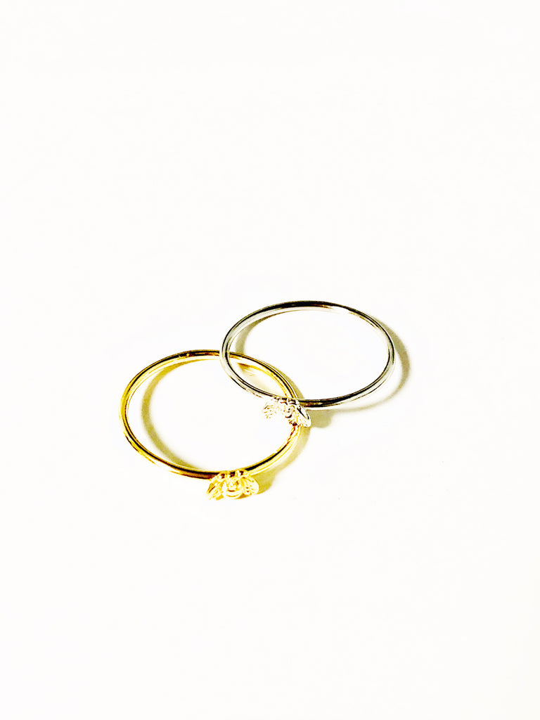 The Baby Bee Stackable Ring - Gold