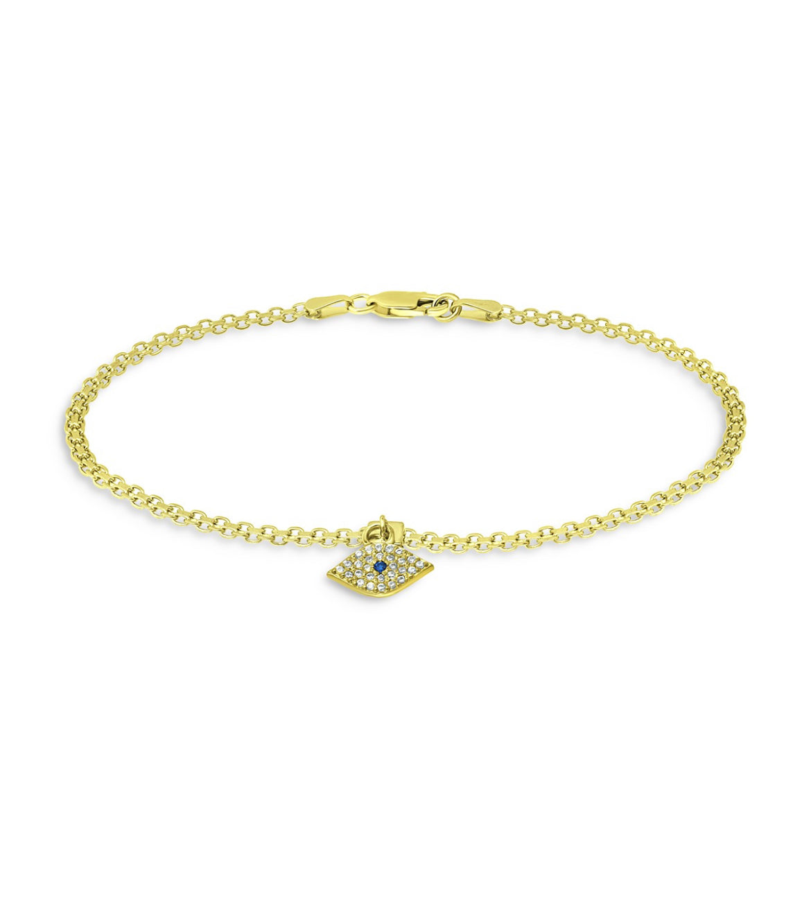 Pave’ Evil Eye Golden Link bracelet