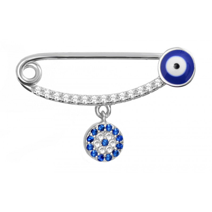 Sapphire and Enamel Crystal Baby Pin