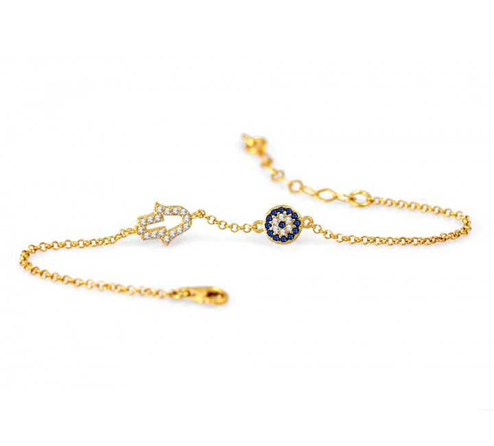 Mini Hamsa Eye celebrity bracelet - gold