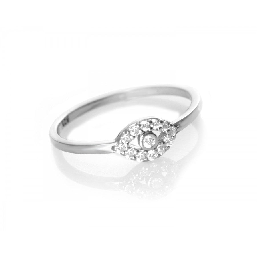 Stackable Swarovski Crystal Evil Eye Ring