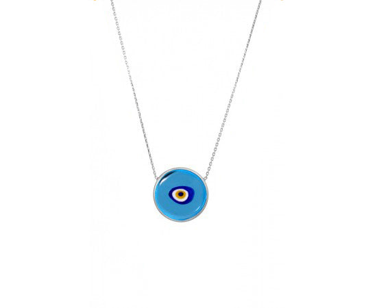 Grand Transparent Blue Evil Eye Necklace