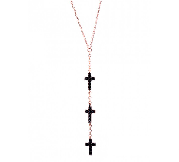Trinity Onyx Cross Necklace